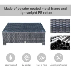 Outsunny Rattan Coffee Table - Brown -Günstiges Grün Ecke Geschäft 02K88c17eecc2a710