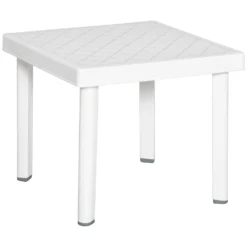 Outsunny Patio End Table - White