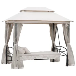 Günstiges Grün Ecke Geschäft 11 Outsunny Gazebo Swing Chair Bed - Beige