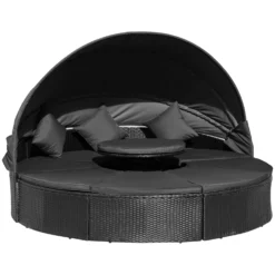 Outsunny Garden Daybed With Adjustable Table - Black -Günstiges Grün Ecke Geschäft 1 1 25ae31c2 a304 4b95 9006 7852557a99c3