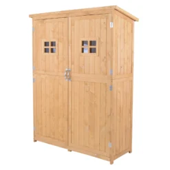 Outsunny Wooden Tool Shed - Natural