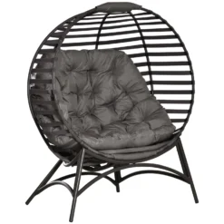 Outsunny Standing Egg Chair With Cushion - Brown