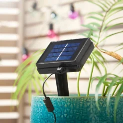 Silver & Stone Solar Powered Party String Lights With 50 Multi Coloured LEDs -Günstiges Grün Ecke Geschäft 120351 2042275 image 4 scaled