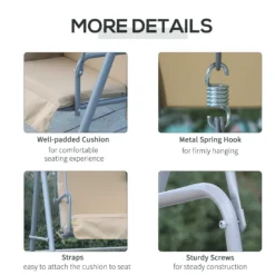 Outsunny Steel Garden Love Seat Swing Chair - Beige -Günstiges Grün Ecke Geschäft 1623857021 48702200