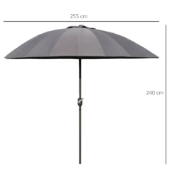 Outsunny 2.5 M Umbrella Parasol With Adjustable Tilt Crank - Dark Grey -Günstiges Grün Ecke Geschäft 1624009142 81631900 9b3f5daf 24f4 40fd bccf 5ac1c38c8968
