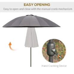 Outsunny 2.5 M Umbrella Parasol With Adjustable Tilt Crank - Dark Grey -Günstiges Grün Ecke Geschäft 1624009153 49738900 0995ecf9 466c 4db8 bd25 fb7ffd3f7b5f