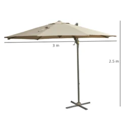 Outsunny Adjustable Angle Hanging Parasol 3 M - Khaki -Günstiges Grün Ecke Geschäft 1624009193 46300800 17e2a683 cd60 46e6 b63d af7b3e5d259c