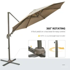 Outsunny Adjustable Angle Hanging Parasol 3 M - Khaki -Günstiges Grün Ecke Geschäft 1624009198 83242500 eb21ed86 5dc2 4df9 9e18 15e08792f91d
