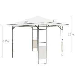 Outsunny Metal Frame Garden Gazebo Black/ Cream -Günstiges Grün Ecke Geschäft 1624009209 03051400