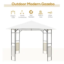 Outsunny Metal Frame Garden Gazebo Black/ Cream -Günstiges Grün Ecke Geschäft 1624009213 11118500