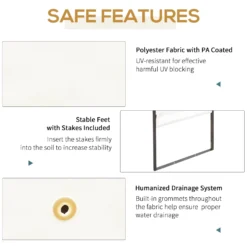 Outsunny Metal Frame Garden Gazebo Black/ Cream -Günstiges Grün Ecke Geschäft 1624009222 43390100