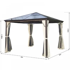 Outsunny Hardtop Gazebo With Side Curtains/ Mosquito Net Panels 3m X 3m -Günstiges Grün Ecke Geschäft 1624009255 03525600 66952b04 9e71 4fd4 8bbd c421f04e71ee