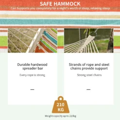 Outsunny Portable Cotton Double Hammock Bed With Pillow - Green -Günstiges Grün Ecke Geschäft 1624009324 16397200 458484c4 a7fa 4125 93e6 7500eae4ac22