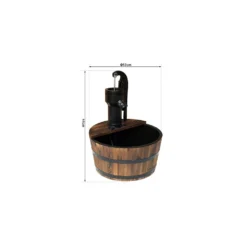 Outsunny Wooden Barrel Water Pump Fountain -Günstiges Grün Ecke Geschäft 1624009444 76009700