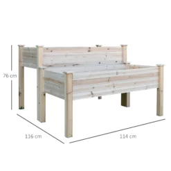 2 Piece Elevated Wooden Planter -Günstiges Grün Ecke Geschäft 1624009598 00840600