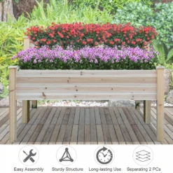 2 Piece Elevated Wooden Planter -Günstiges Grün Ecke Geschäft 1624009607 85027500