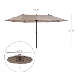 Outsunny 4.6m Double-Sided Patio Parasol Sun Umbrella-Tan -Günstiges Grün Ecke Geschäft 1624009633 02115400 27e7841c 3b4b 4586 a8d0 0cac079a2a58