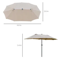 Outsunny 4.4 M Double-Sided Parasol Umbrella With LED Solar Lights - Khaki -Günstiges Grün Ecke Geschäft 1624009694 55640100 c0f81e6e 2962 4a71 b3be 59828f891643