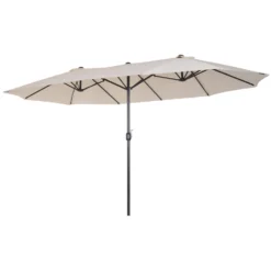 Oasis 4.6 M Double Sided Garden Parasol - Cream