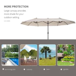 Oasis 4.6 M Double Sided Garden Parasol - Cream -Günstiges Grün Ecke Geschäft 1624009788 14313200 88a41a8a ffa7 4acd a087 fa6c13bec69b
