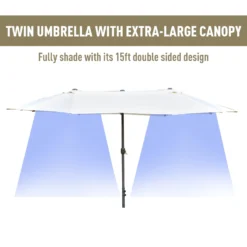 Oasis 4.6 M Double Sided Umbrella Parasol - White -Günstiges Grün Ecke Geschäft 1624014805 53852000 95464dfa 10cb 49dd 9a02 50e0d53e4d79