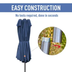 Outsunny Double Sided Umbrella Parasol With Cross Base 4.6 M - Blue -Günstiges Grün Ecke Geschäft 1624014881 16990000 fdaea692 57e3 4ddf 9c47 a43292fca846