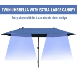 Outsunny Double Sided Umbrella Parasol With Cross Base 4.6 M - Blue -Günstiges Grün Ecke Geschäft 1624014884 22232900 eaf66a21 b189 484d 86b6 7b83d2b1c4f2