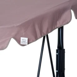 Outsunny 3 Seater Canopy Swing Chair Garden Rocking Bench Heavy Duty Patio Metal Seat W/ Top Roof - Brown -Günstiges Grün Ecke Geschäft 1624014996 39048200