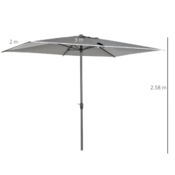Oasis 3 X 2 M Adjustable Title Crank Garden Parasol - Grey -Günstiges Grün Ecke Geschäft 1624015164 44461400