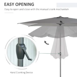 Oasis 3 X 2 M Adjustable Title Crank Garden Parasol - Grey -Günstiges Grün Ecke Geschäft 1624015174 39409100