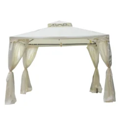 Oasis 3 M X 3 M 2 Tier Draper Garden Gazebo/ Marquee - Cream
