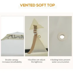 Oasis 3 M X 3 M 2 Tier Draper Garden Gazebo/ Marquee - Cream -Günstiges Grün Ecke Geschäft 1624015356 41716500