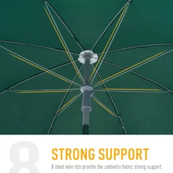 Oasis 2.2 M Steel Beach Umbrella Parasol - Dark Green -Günstiges Grün Ecke Geschäft 1624015564 51796400