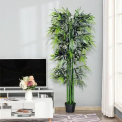 Outsunny 1.8 M Artificial Bamboo Plant With Pot - Green/Black -Günstiges Grün Ecke Geschäft 1624015630 40488500 9dfd8ecb f5cd 47fb 9180 6848a71447dd