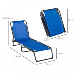 Outsunny Sun Lounger With Pillow - Blue -Günstiges Grün Ecke Geschäft 1624015760 29417800 c5d58a09 8a09 41eb 9c1f 6c2f5aa1891a