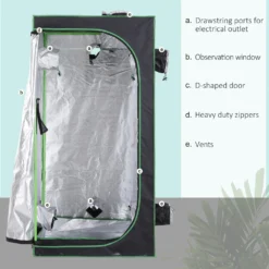Outsunny Hydroponic Plant Grow Tent 80L X 80W X 160Hcm -Günstiges Grün Ecke Geschäft 1624015780 96351600 15607537 a2be 4720 9692 007f4fe24f2f