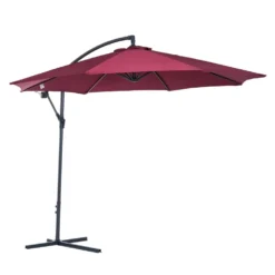 Outsunny UV And Water Resistant Hanging Garden Parasol 3m - Red