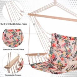 Outsunny Hanging Rope Frame Hammock Chair - Floral -Günstiges Grün Ecke Geschäft 1624016015 22716400 a9cff5c8 75c2 43ed a610 e96094af1532