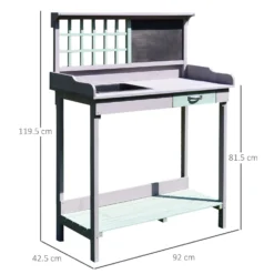 HOMCOM Fir Wood Potting Table 92Lx42.5Wx119.5H Cm Grey -Günstiges Grün Ecke Geschäft 1624016108 89745900