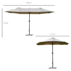 Outsunny Double Sided Umbrella Parasol With Cross Base 4.6 M - Khaki -Günstiges Grün Ecke Geschäft 1624016258 44384000 5fb36a44 dab9 4fba b012 3828e804be63