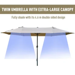 Outsunny Double Sided Umbrella Parasol With Cross Base 4.6 M - Khaki -Günstiges Grün Ecke Geschäft 1624016261 33068400 381e0143 124b 410f 93c5 8e2819baa58b