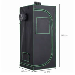 Outsunny Hydroponic Plant Grow Tent W/ Window Tool Bag 60L X 60W X 140Hcm Black -Günstiges Grün Ecke Geschäft 1624025842 71209100 1fdd476b 29da 4189 bec0 5585cc4752b6