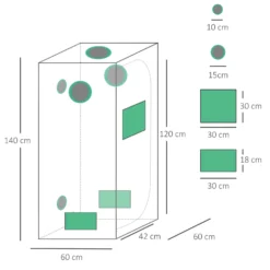 Outsunny Hydroponic Plant Grow Tent W/ Window Tool Bag 60L X 60W X 140Hcm Black -Günstiges Grün Ecke Geschäft 1624025857 21412000 fb3332db a8d5 4855 8776 ac37f8dafa91