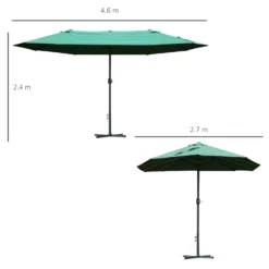 Outsunny 4.6 M Double Sided Umbrella Parasol With Cross Base - Dark Green -Günstiges Grün Ecke Geschäft 1624025875 98493100 e5a0811b 07b3 4754 8374 3138888659a1