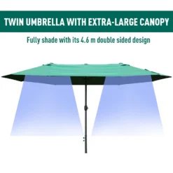 Outsunny 4.6 M Double Sided Umbrella Parasol With Cross Base - Dark Green -Günstiges Grün Ecke Geschäft 1624025879 08543900 e3a1999f 5ed9 4916 af5d da3eba398901
