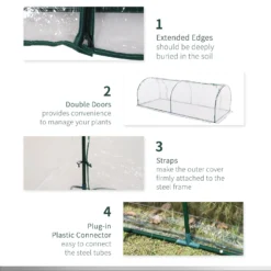 Outsunny PVC Greenhouse Tunnel Steel Frame Transparent 250x100x80cm -Günstiges Grün Ecke Geschäft 1624026061 40034000 27006cfd eb2f 4701 86a8 3e82032adb45
