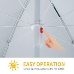 Oasis 2.2 M Outdoor Fishing Parasol Umbrella With Side Panel - White -Günstiges Grün Ecke Geschäft 1624026183 11618300