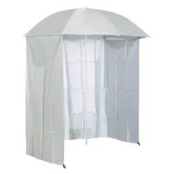 Oasis 2.2 M Outdoor Fishing Parasol Umbrella With Side Panel - White