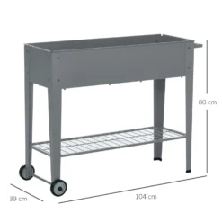 Outsunny Raised Garden Bed With Wheels And Bottom Shelf Outdoor 104 X 39 X 80cm -Günstiges Grün Ecke Geschäft 1624026268 63731700 7943c4c3 e796 4cd8 adcb 2d497932c733