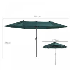 Oasis 4.6 M Double-Sided Umbrella Parasol - Green -Günstiges Grün Ecke Geschäft 1624026294 77184700 8a245ab8 9275 4673 aaec 8d51b9bc13e9